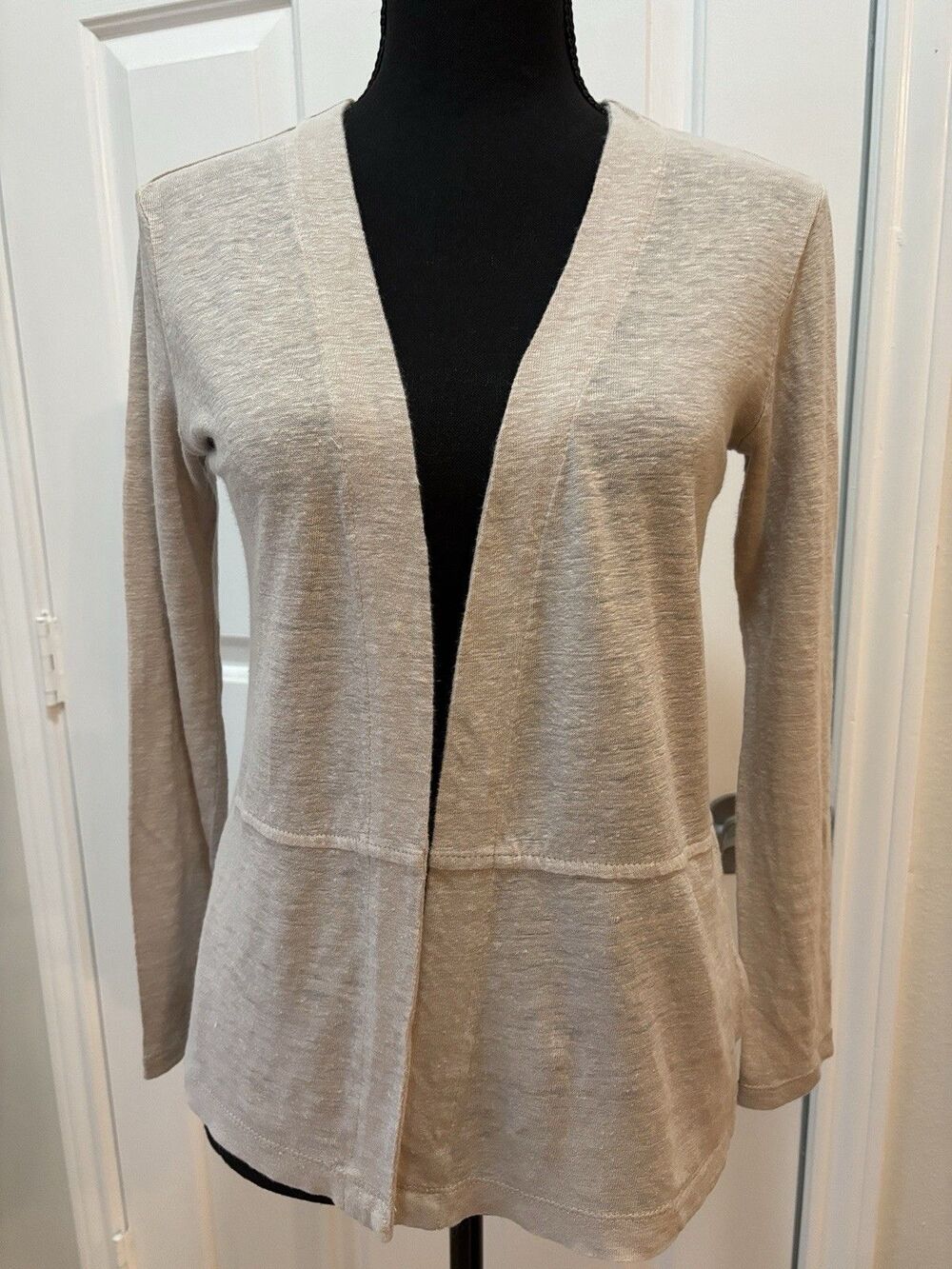 J Jill Xs  Pastel lavender Linen Knit  Open Front  EUC